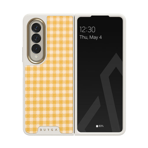Tuscan Sun - Yellow Plaid Samsung Galaxy Z Fold 4 Case